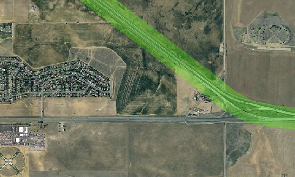 Informe de Impacto Ambiental del Este de la I-70 - Mapa del Proyecto Zoom #70