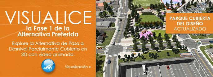 VISUALICE la Alternativa de Paso a Desnivel Parcialmente Cubierto. Explore la Alternativa de Paso a Desnivel Parcialmente Cubierto con la Cubierta del Parque Dise?o actualizado en 3D con video animado. Ver Visualizaci�n y Animaci�n