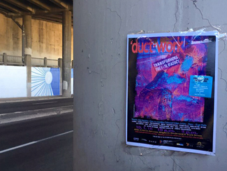 Photo of mural artwork painted under the I-70 viaduct during the 'duct-work Event (September 30, 2016).