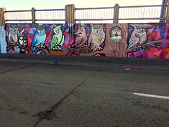 Photo of final mural artwork painted under the I-70 viaduct during the 'duct-work Event (October 6, 2016).