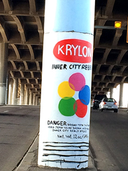 Photo of final mural artwork painted under the I-70 viaduct during the 'duct-work Event (October 6, 2016).