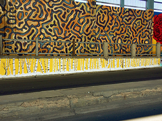 Photo of final mural artwork painted under the I-70 viaduct during the 'duct-work Event (October 6, 2016).