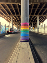 Photo of final mural artwork painted under the I-70 viaduct during the 'duct-work Event (October 6, 2016).