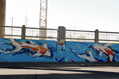 Photo of final mural artwork painted under the I-70 viaduct during the 'duct-work Event (October 6, 2016).