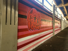 Photo of final mural artwork painted under the I-70 viaduct during the 'duct-work Event (October 6, 2016).