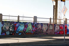 Photo of final mural artwork painted under the I-70 viaduct during the 'duct-work Event (October 6, 2016).