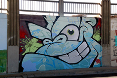 Photo of final mural artwork painted under the I-70 viaduct during the 'duct-work Event (October 6, 2016).