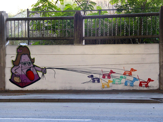 Photo of final mural artwork painted under the I-70 viaduct during the 'duct-work Event (October 6, 2016).