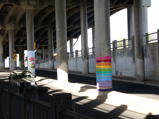 Photo of final mural artwork painted under the I-70 viaduct during the 'duct-work Event (October 6, 2016).