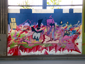 Photo of final mural artwork painted under the I-70 viaduct during the 'duct-work Event (October 6, 2016).