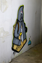 Photo of mural artwork painted under the I-70 viaduct during the 'duct-work Event (September 30, 2016).