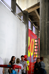 Photo of mural artwork painted under the I-70 viaduct during the 'duct-work Event (September 30, 2016).