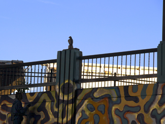 Photo of mural artwork painted under the I-70 viaduct during the 'duct-work Event (September 30, 2016).