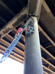 Photo of mural artwork painted under the I-70 viaduct during the 'duct-work Event (September 30, 2016).