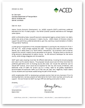 Letter of Support from the Adams County Economic Development (ACED) (thumbnail of letter)