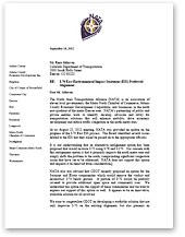 Letter of Support from the North Area Transportation Alliance (NATA), September 2012 (thumbnail of letter)